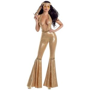 Party King Women's Disco Queen - XL Gold NEW